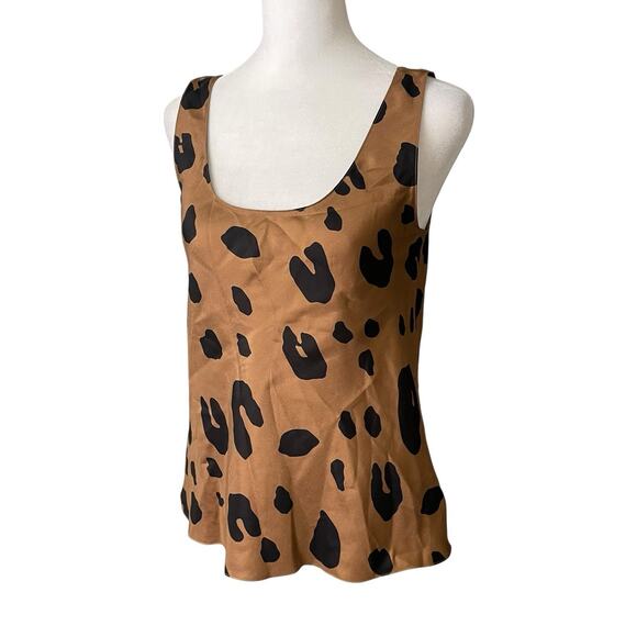 Theory Womens P Scoop Neck Tank Top Shell Blouse Leopard Print Silk NWT Career - Picture 6 of 8